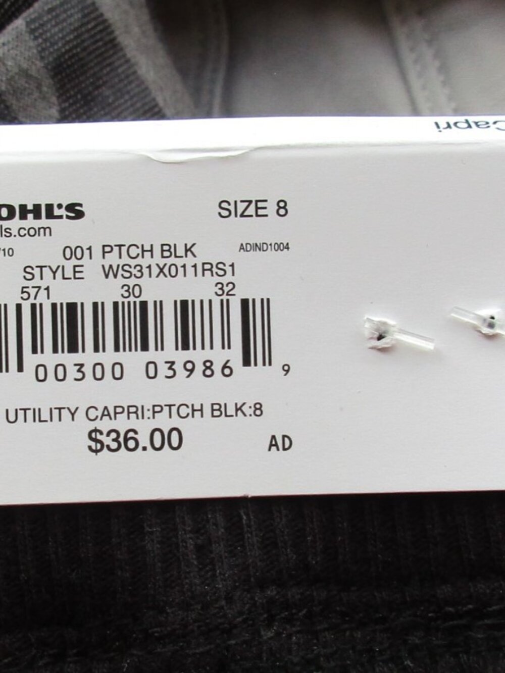 New SONOMA Pants Size 8 Black Cuffed Utility Capri - Picture 10 of 11